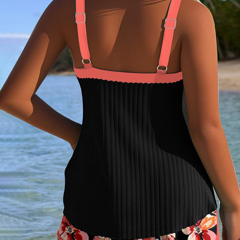 【S-3XL】👙Σετ μαγιό με τυπωμένο τοπ και σορτς-GR
