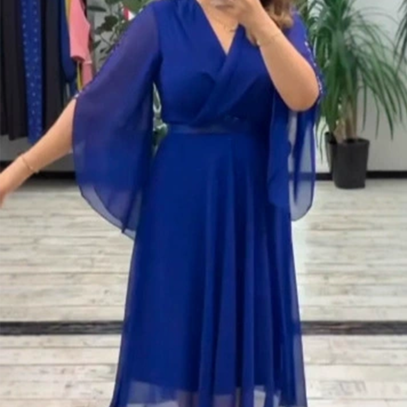👗 Κομψό γυναικείο φόρεμα με V λαιμόκοψη-GR