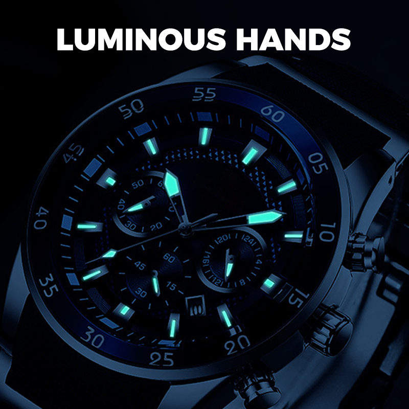 🎁 Ανδρικό αδιάβροχο πολυλειτουργικό ρολόι quartz⌚-GR
