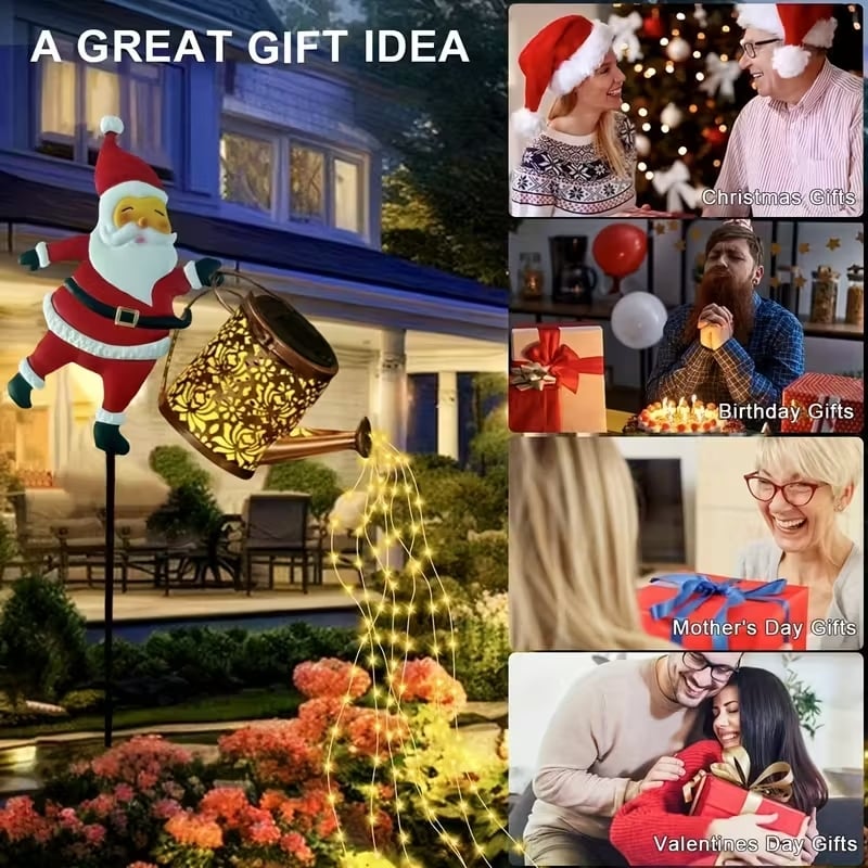 🎅 Kalėdų Senelio saulės lempa - stebuklinga šviesa užpildo jūsų sodą šventiniu spindesiu. ✨-LT