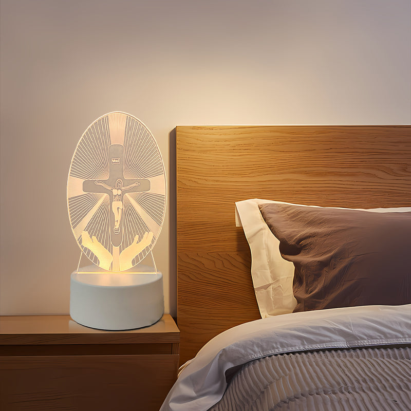 🌙 Paz y fe en una sola luz: lámpara de noche 3D con Jesús-ES