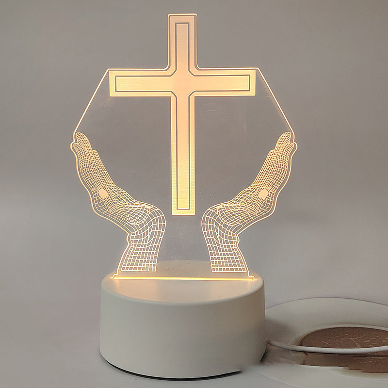 🌙 Paz y fe en una sola luz: lámpara de noche 3D con Jesús-ES