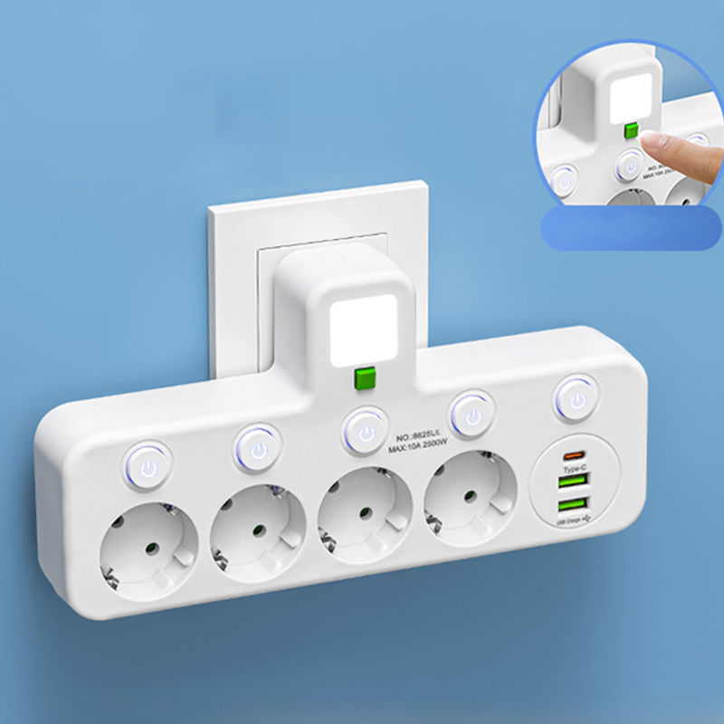 🔌⚡Έξυπνο καλώδιο τροφοδοσίας με θύρες USB (πρίζα EU)-GR