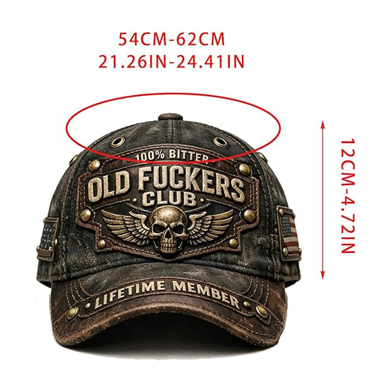 „Old Motherfuckers Club“ – pankų siuvinėta skrybėlė-LT