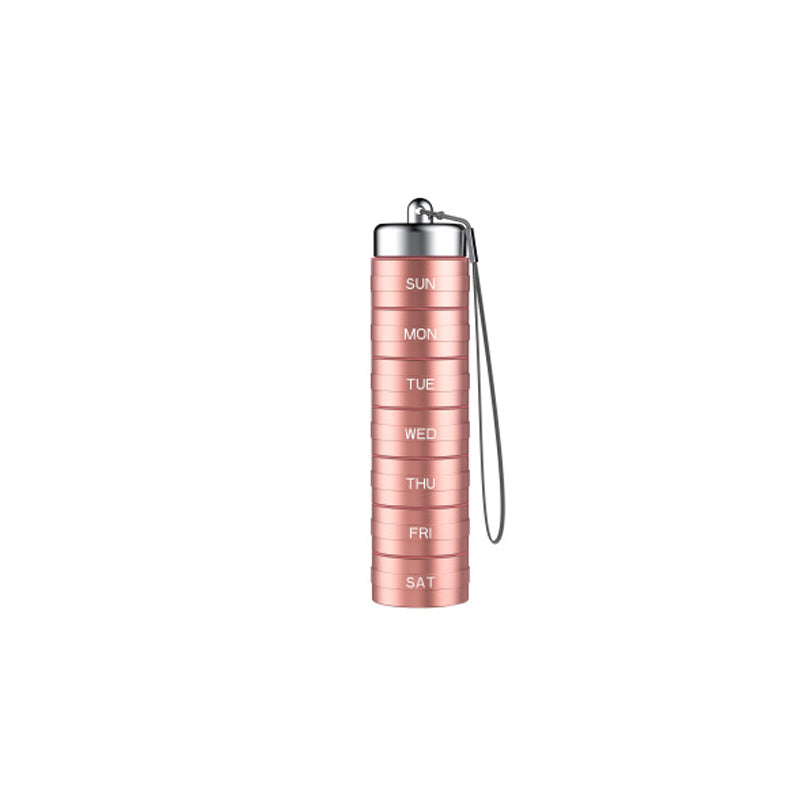 Pastillero portátil de aluminio impermeable para 7 días.-ES