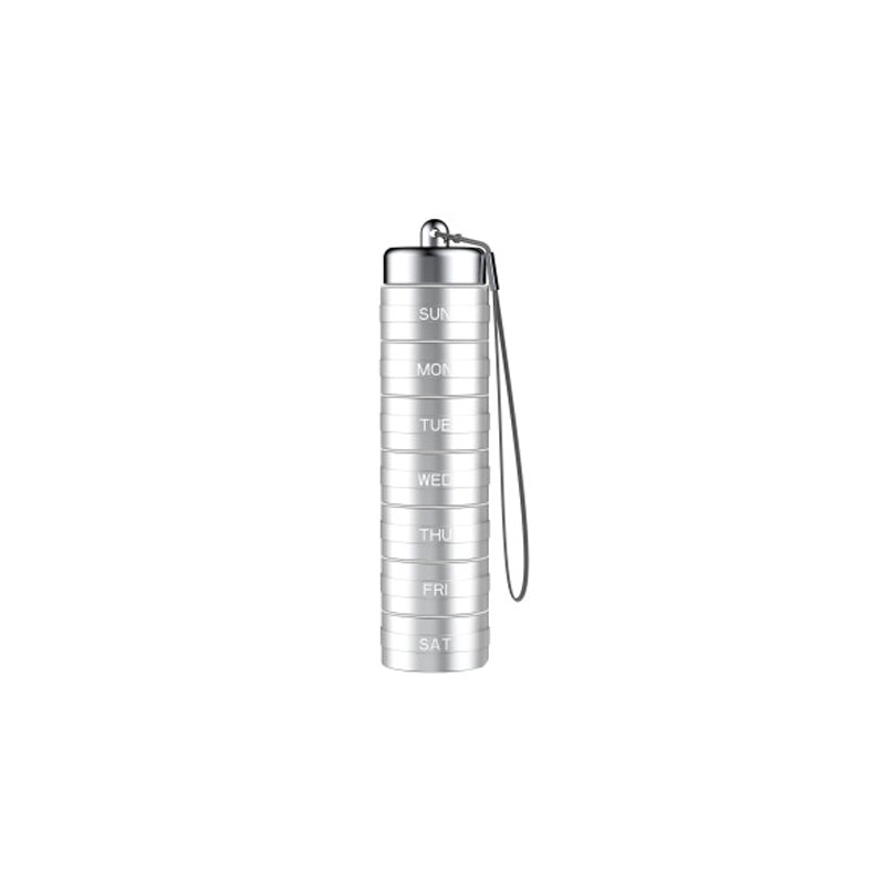 Pastillero portátil de aluminio impermeable para 7 días.-ES