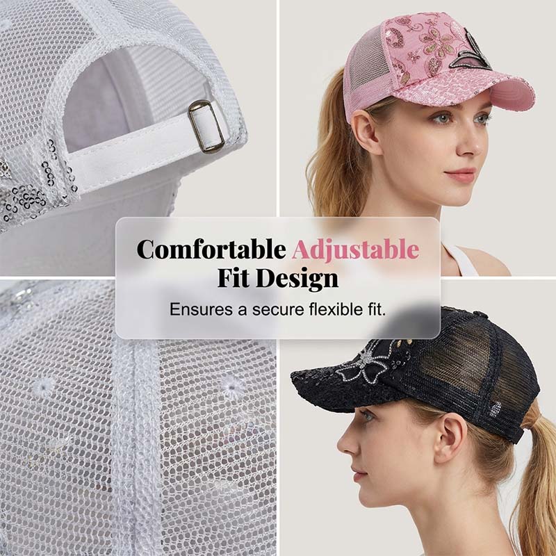 📦 Plačilo ob dostavi – Bleščeča baseball kapa "Kristalni metulj" | Bleščeče dvostranske bleščice, bleščeč dizajn metulja 🧢✨-SI