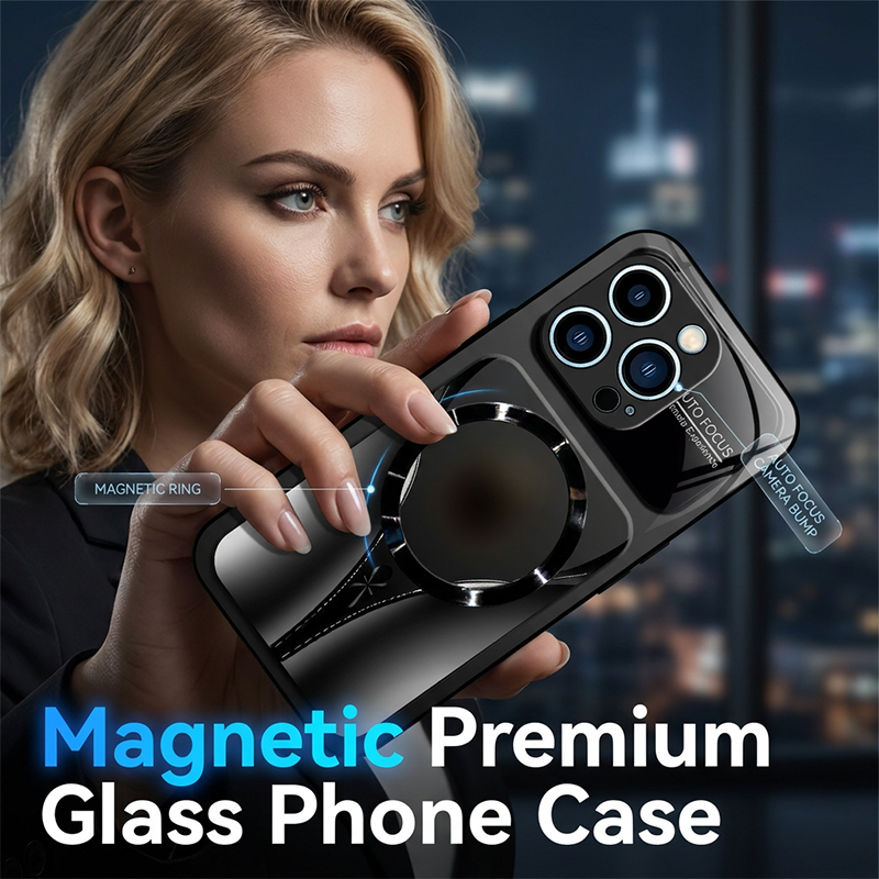Madingas, smūgiams atsparus, magnetinis mobiliojo telefono dėklas-LT