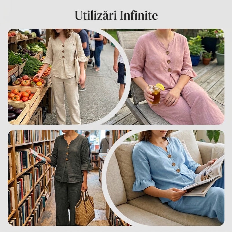 🔥S-2XL⌛️Ženski set: bluza s puf rukavima i široke hlače❤️-HR